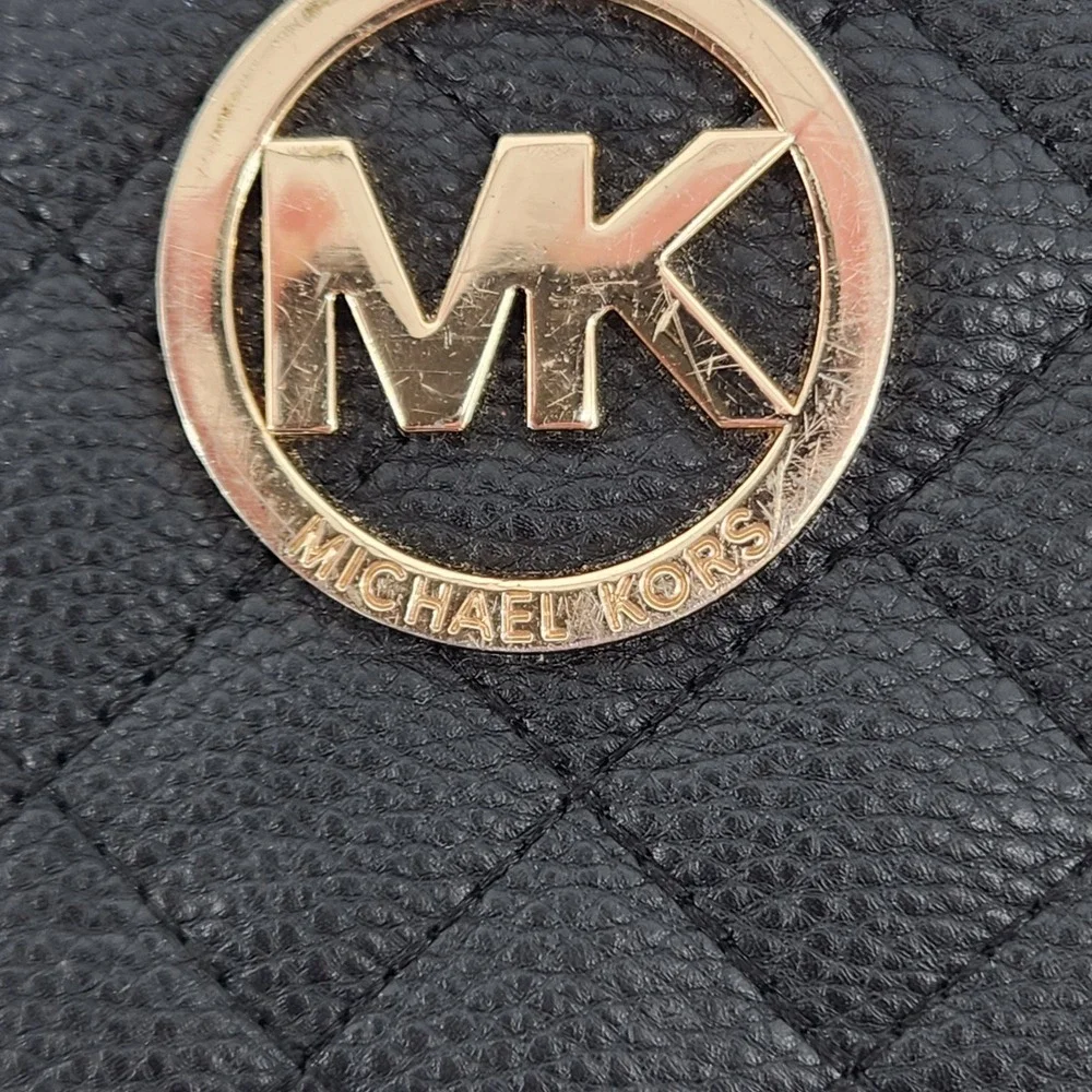 Michael‎ Kors Wallet Black Quilted Zip Around Continental Wallet MK Women